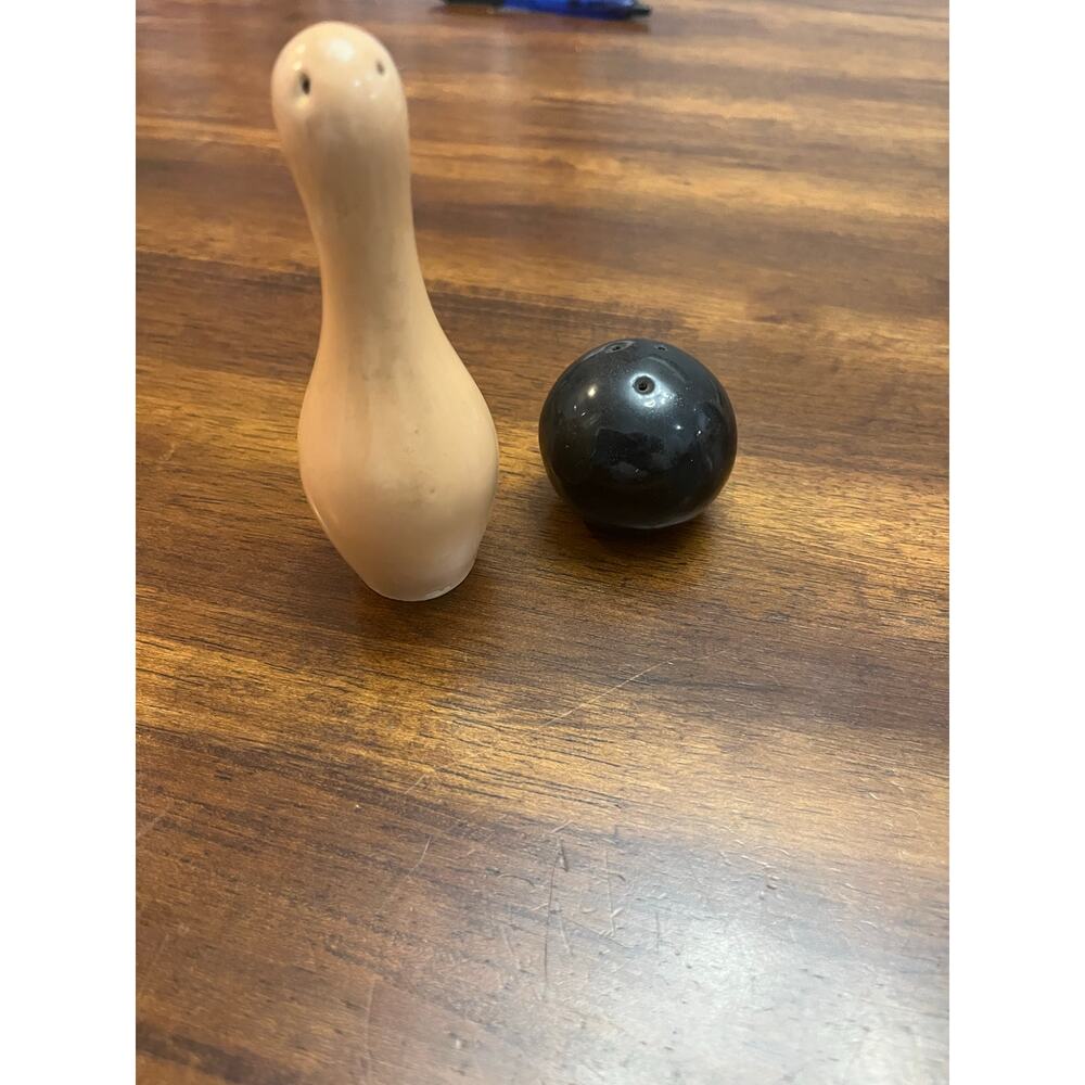 Bowling Ball and Pin Salt and Pepper Shakers-Vintage